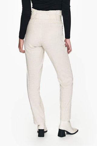 Linnen Broek Hoge Taille - Beige