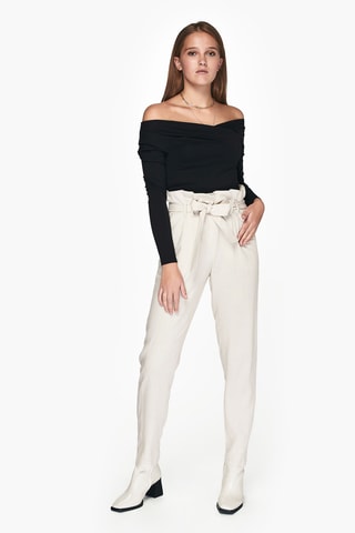 Linnen Broek Hoge Taille - Beige