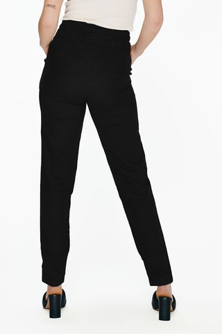 Linnen Broek Hoge Taille - Zwart
