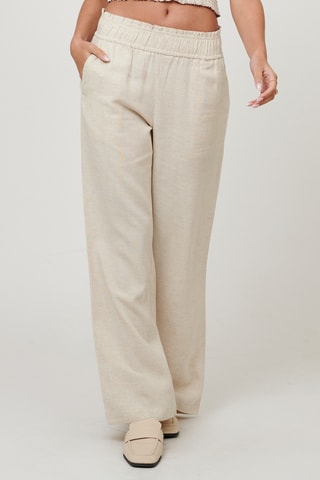 Rechte Linnen Broek - Beige