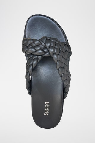 Leren Platform Sandalen - Zwart