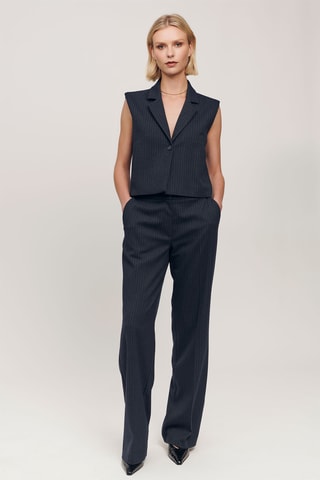 Broek Wide Legs - Marineblauw