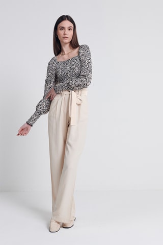 Broek Hoge Taille - Beige