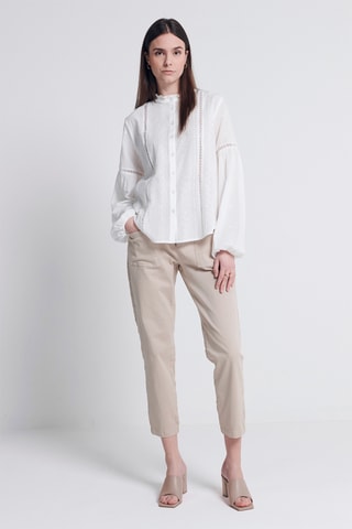 Broek Hoge Taille - Beige