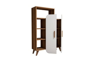 Bibliothèque et armoire intégrée 2 portes Form  - 90 x 140 x 32 cm