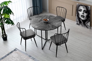 Table à manger pliable Yaprak  - 100 x 100 x 72 cm