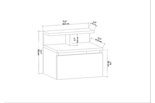Table de chevet 1 tiroir  - 39,8 x 31,9 x 35 cm 