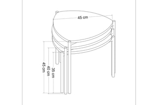 3 tables gigognes  - 45 x 45 x 45 / 45 x 40 x 45 et 45 x 35 x 45 cm