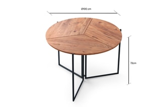 Table à manger pliable  - 100 x 100 x 72 cm