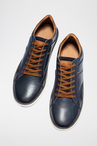 Leren Sneakers Niels - Marineblauw en Bruin - Marineblauw
