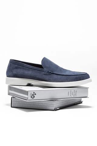 Nubuck Mocassins John - Blauw - Blauw