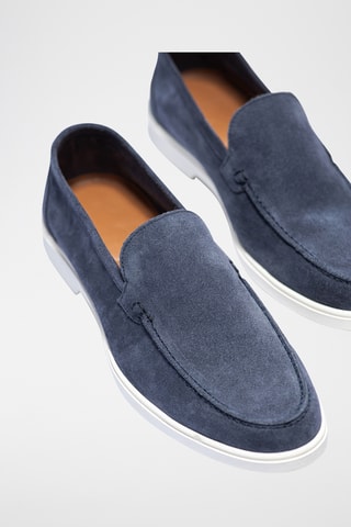 Nubuck Mocassins John - Blauw - Blauw