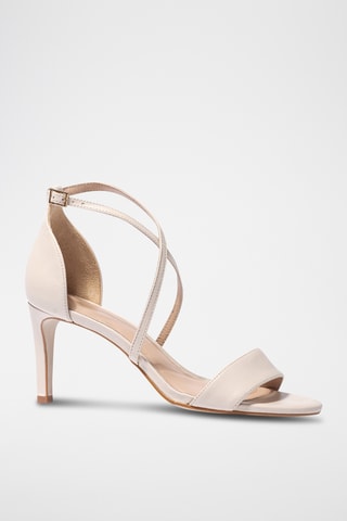 Leren Sandalen met Hak Audrey - Beige - Beige