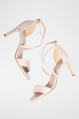 Leren Sandalen met Hak Audrey - Beige - Beige