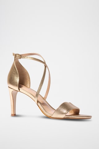 Leren Sandalen met Hak Audrey - Goudkleurig - Goudkleurig