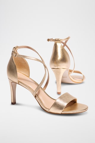 Leren Sandalen met Hak Audrey - Goudkleurig - Goudkleurig