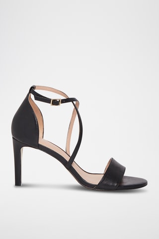 Leren Sandalen met Hak Audrey - Zwart - Zwart