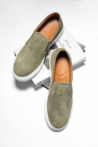 Nubuck Slip-ons Justin - Kaki - Kaki