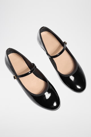 Leren Ballerina's Julie - Zwart - Zwart