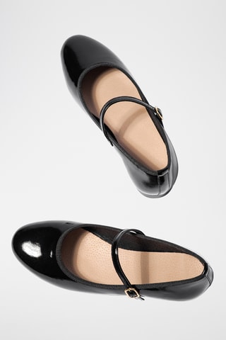 Leren Ballerina's Julie - Zwart - Zwart