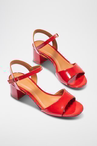 Lakleren Sandalen met Hak Vicki - Rood - Rood