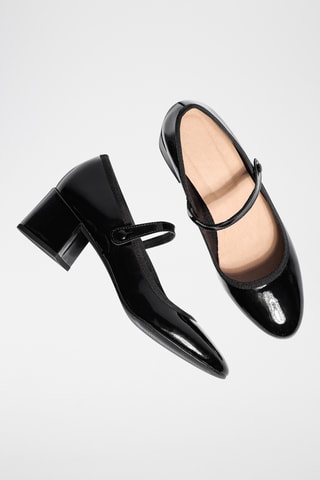Lakleren Mary Janes met Hak Taylor - Zwart - Zwart