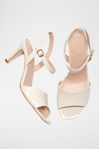 Lakleren Sandalen met Hak Angelica - Ecru - Lichtbeige