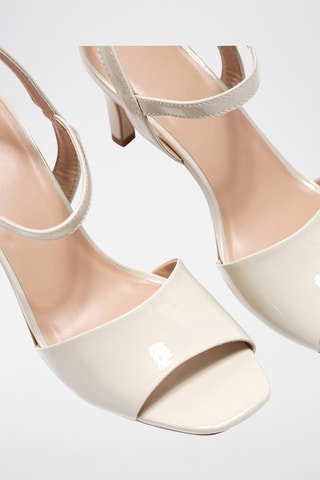 Lakleren Sandalen met Hak Angelica - Ecru - Lichtbeige