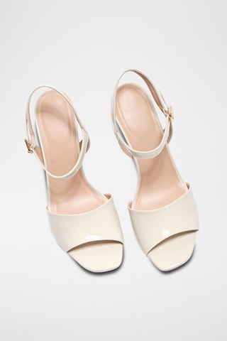 Lakleren Sandalen met Hak Angelica - Ecru - Lichtbeige
