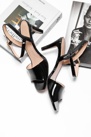 Lakleren Sandalen met Hak Angelica - Zwart - Zwart