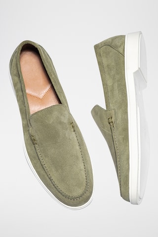 Nubuck Mocassins John - Lichtkaki - Kaki