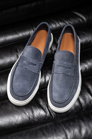 Nubuck Mocassins Matthew - Blauw - Blauw