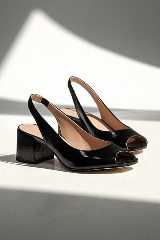 Leren Sandalen met Hak Carriea - Zwart - Zwart