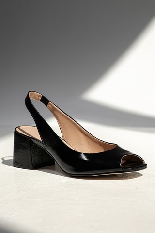 Leren Sandalen met Hak Carriea - Zwart - Zwart