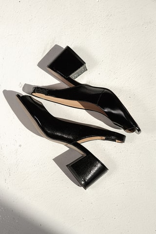 Leren Sandalen met Hak Carriea - Zwart - Zwart
