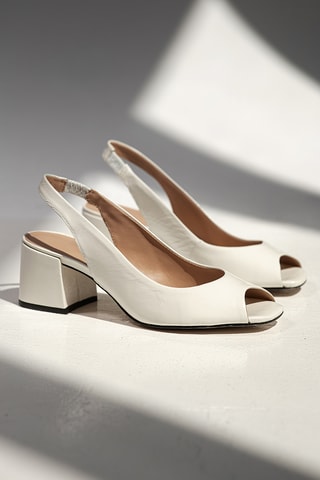 Leren Sandalen met Hak Carriea - Wit - Wit