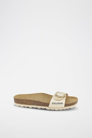 Mules en cuir 
Beige