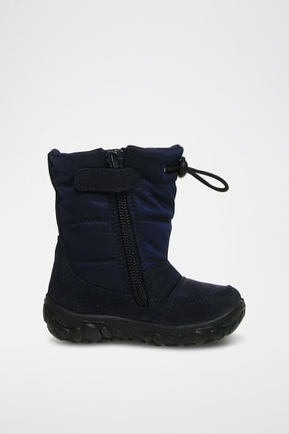 Bottes fourrées en nubuck - Bleu marine