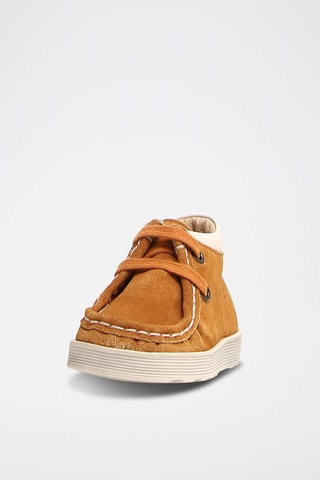 Sneakers montantes en cuir de veau nubuck - Camel