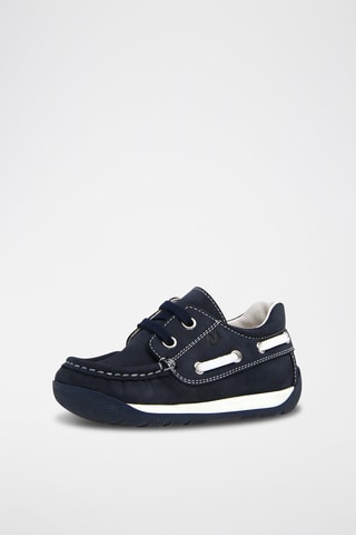 Chaussures bateau en nubuck - Bleu marine