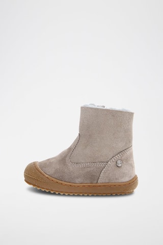Bottines fourrées en cuir de mouton nubuck - Taupe