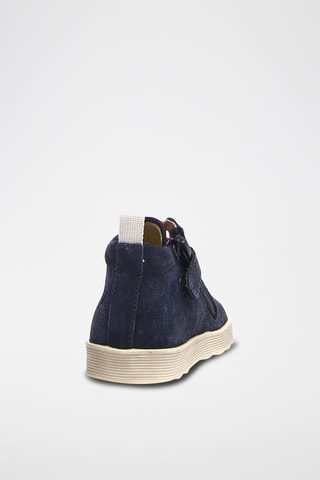 Bottines en nubuck - Bleu marine et orange