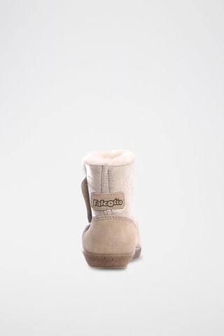 Bottines fourrées en cuir de mouton nubuck - Beige