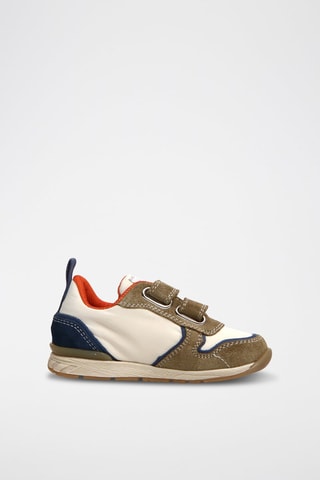 Baskets en cuir - Beige foncé et écru