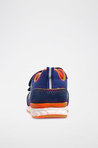 Baskets en nubuck - Bleu marine et orange