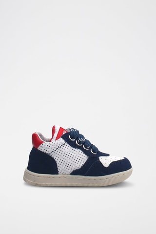 Baskets en cuir - Bleu marine et blanc