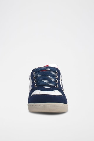 Baskets en cuir - Bleu marine et blanc