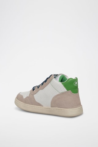 Baskets montantes en cuir - Beige et blanc 