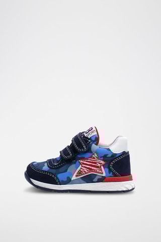 Baskets montantes en cuir de veau - Bleu marine