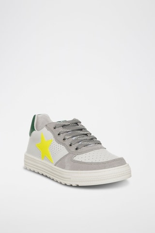 Baskets en cuir - Blanc et gris